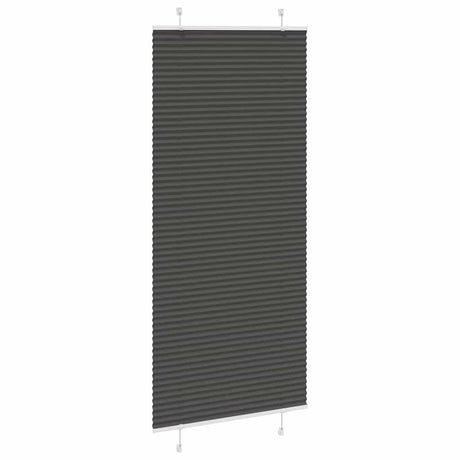 Vidaxl plissé rolgordijn 85x200 cm stofbreedte 84,4 cm polyester zwart