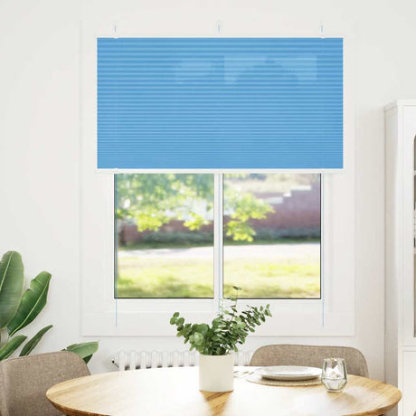 Vidaxl plissé rolgordijn 105x100cm stofbreedte 104,4cm polyester blauw