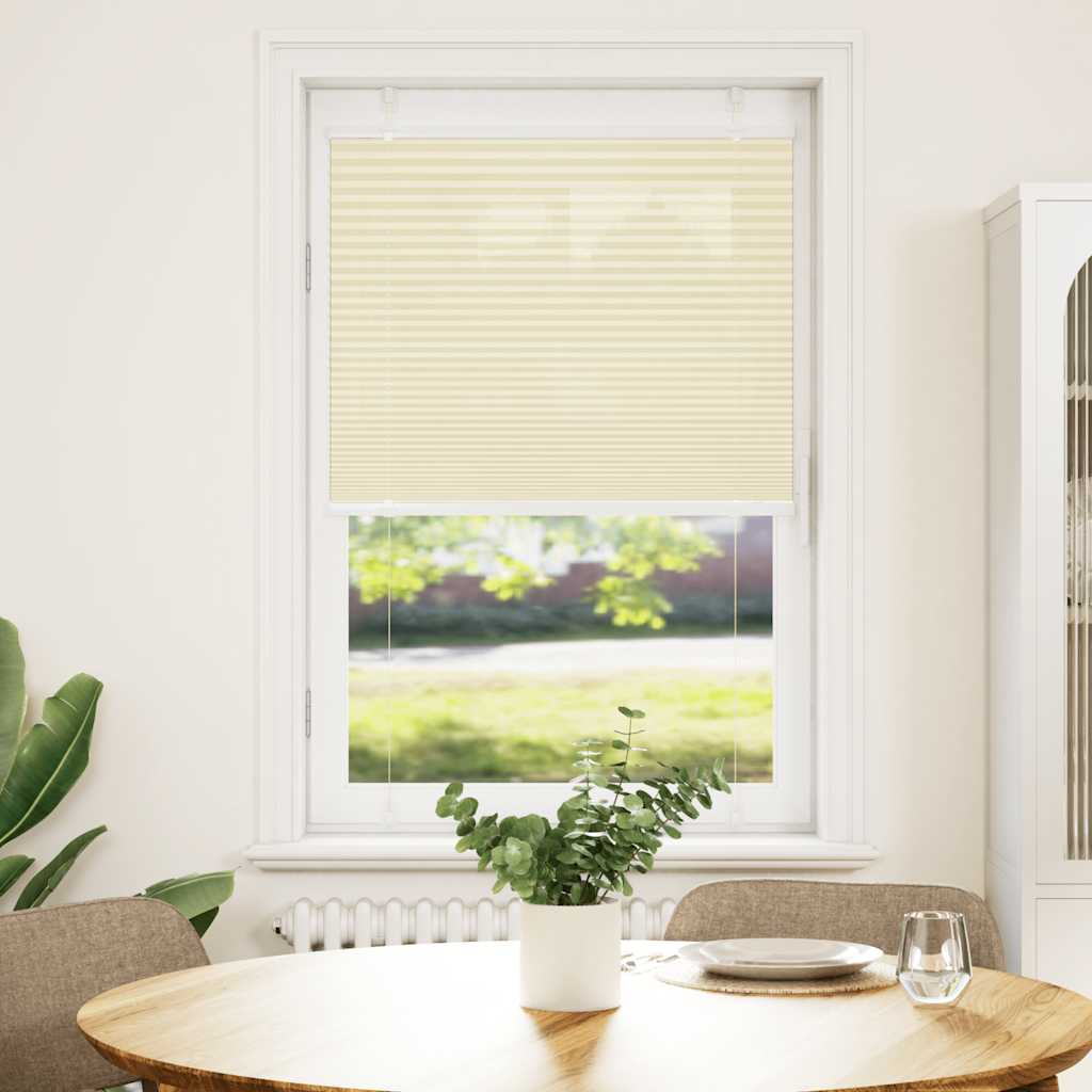 Vidaxl plissé rolgordijn 75x100 cm stofbreedte 74,4 cm polyester crème