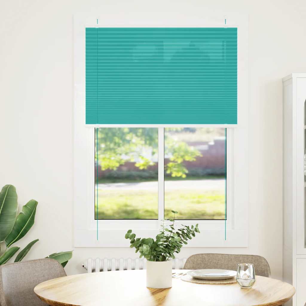 Vidaxl plissé rolgordijn 90x150 cm stofbreedte 89,4 cm petrol groen