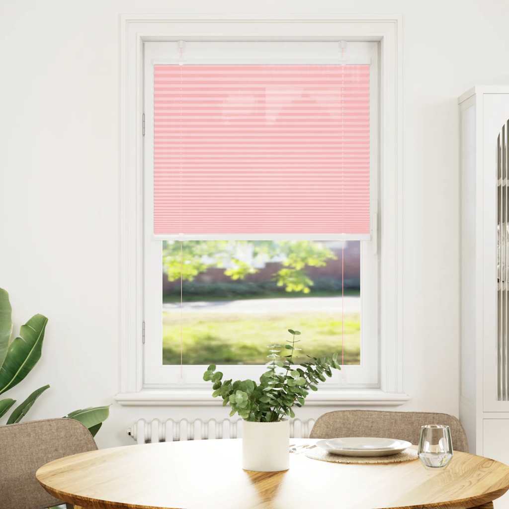 Vidaxl plissé rolgordijn 80x150 cm stofbreedte 79,4 cm polyester roze