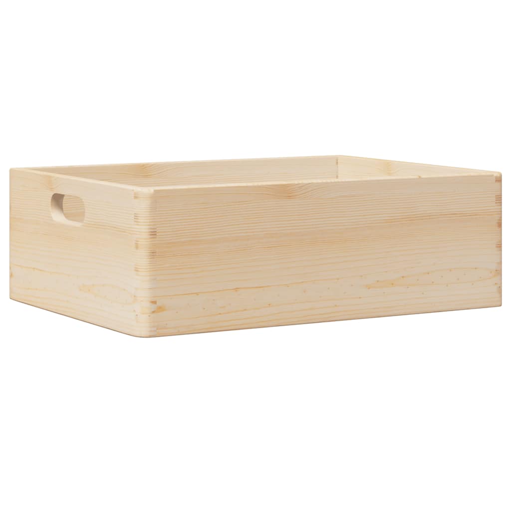 Vidaxl houten kist met handvatten 40x30x13 cm massief grenenhout