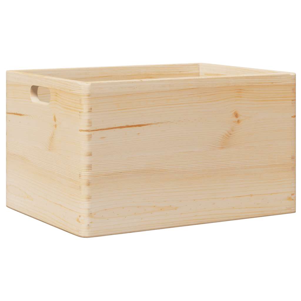 Vidaxl houten kist met handvatten 40x30x23 cm massief grenenhout