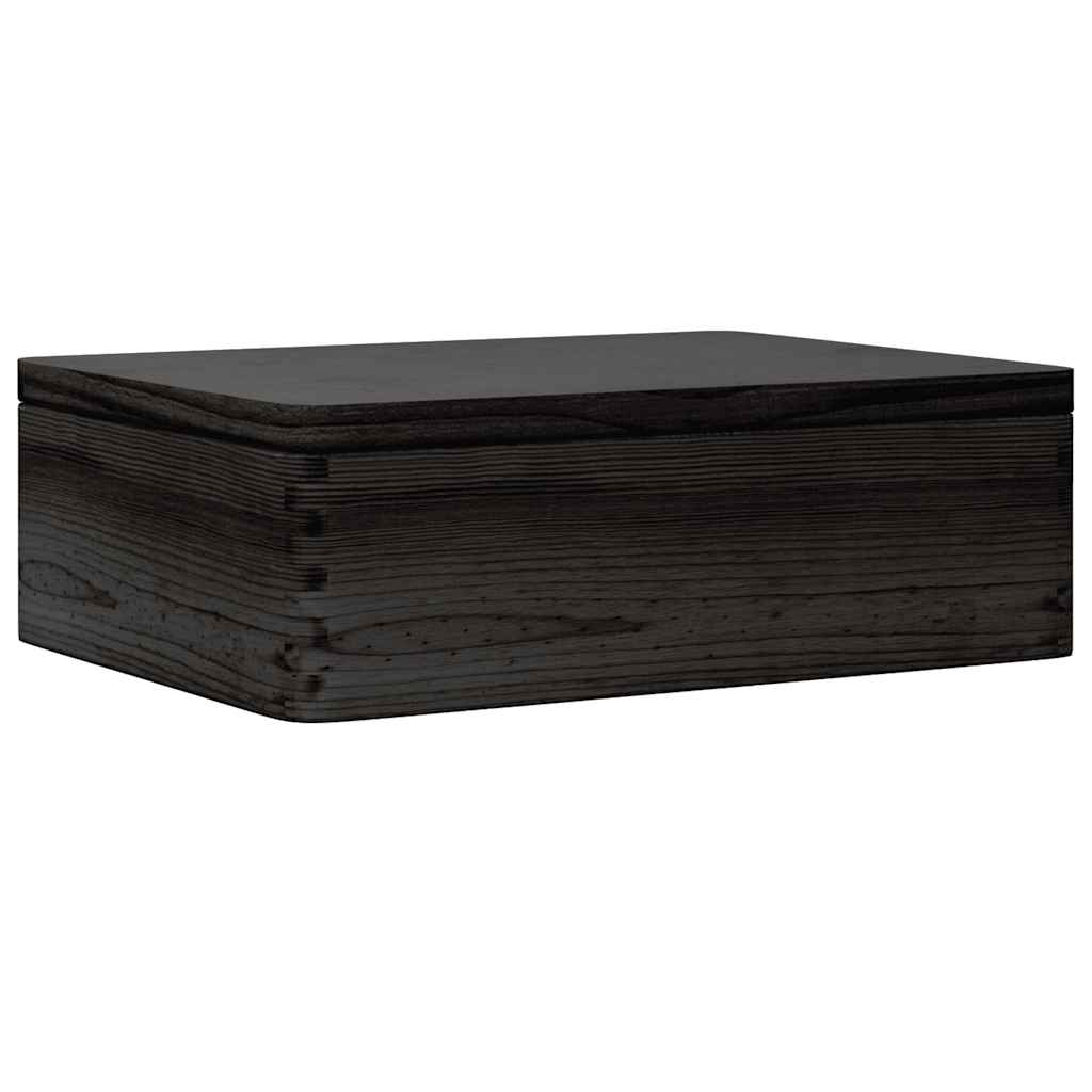 Vidaxx Holzkiste mit Deckel 40x30x13 cm massives Kiefernholz schwarz
