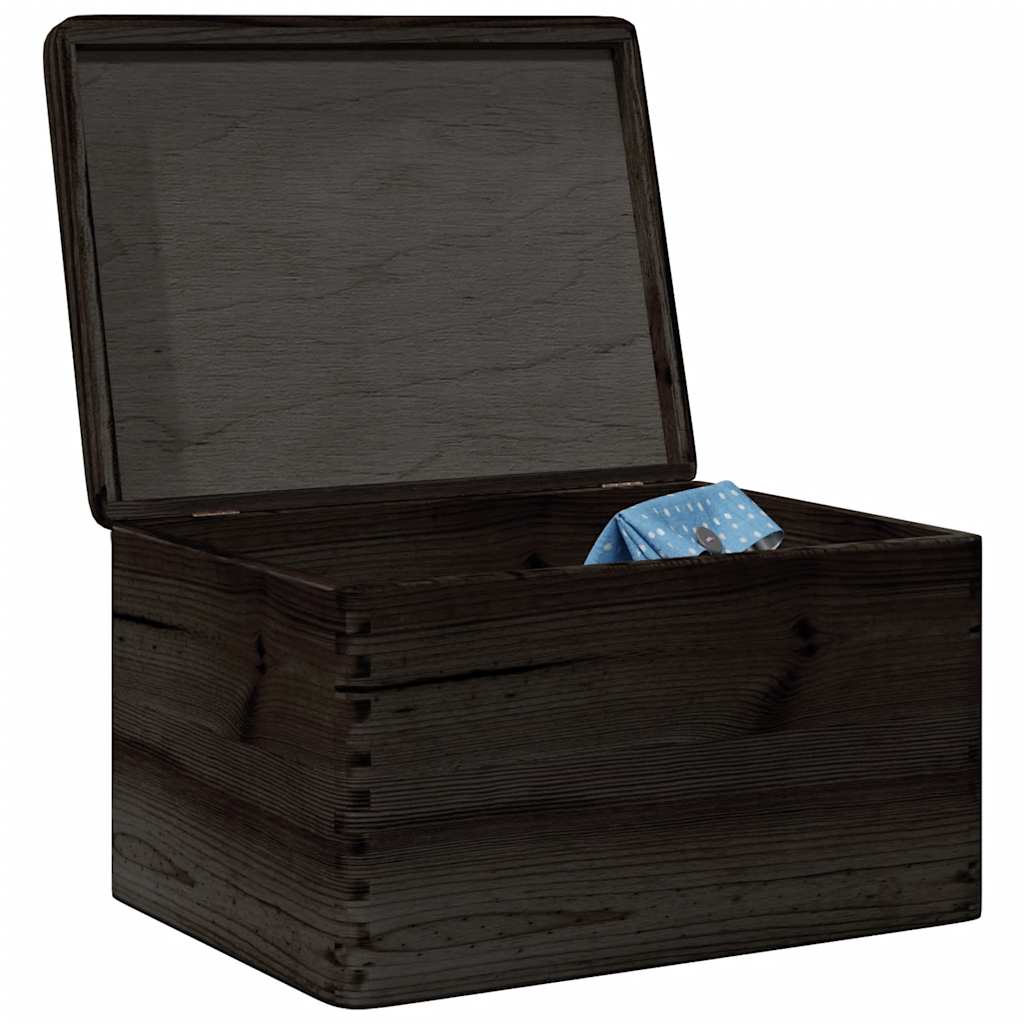 Vidaxx Holzkiste mit Deckel 40x30x23 cm massives Kiefernholz schwarz