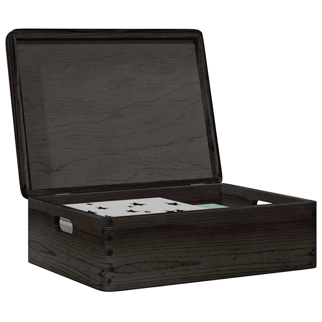 Vidaxx Holzkiste mit Deckelgriffen 40x30x13cm Kiefernholz schwarz