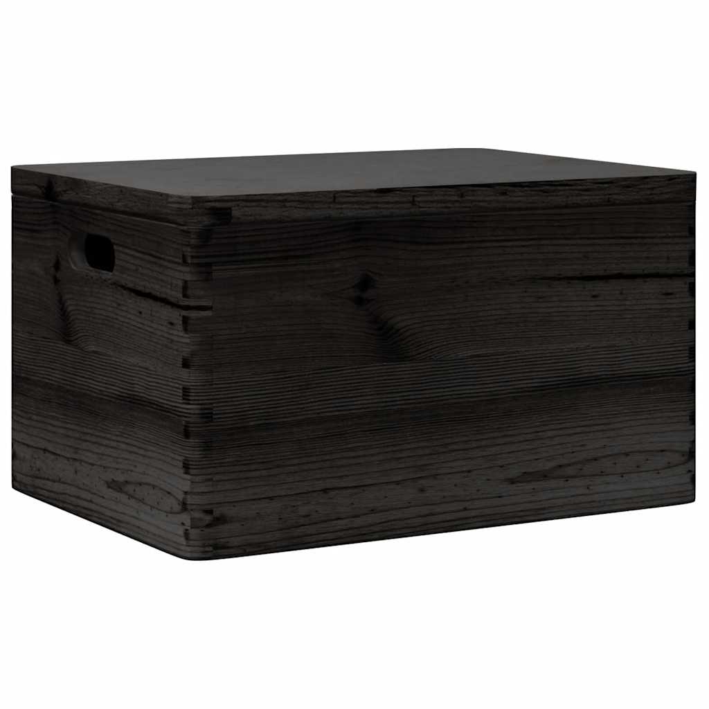 VidaXL Holzkiste mit Deckelgriffen 40x30x23cm Kiefernholz schwarz