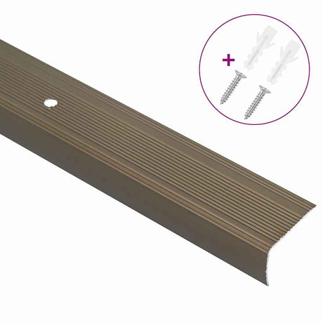 Vidaxl trapprofielen 30 pcs bruin 67 x 3 x 2 cm aluminium