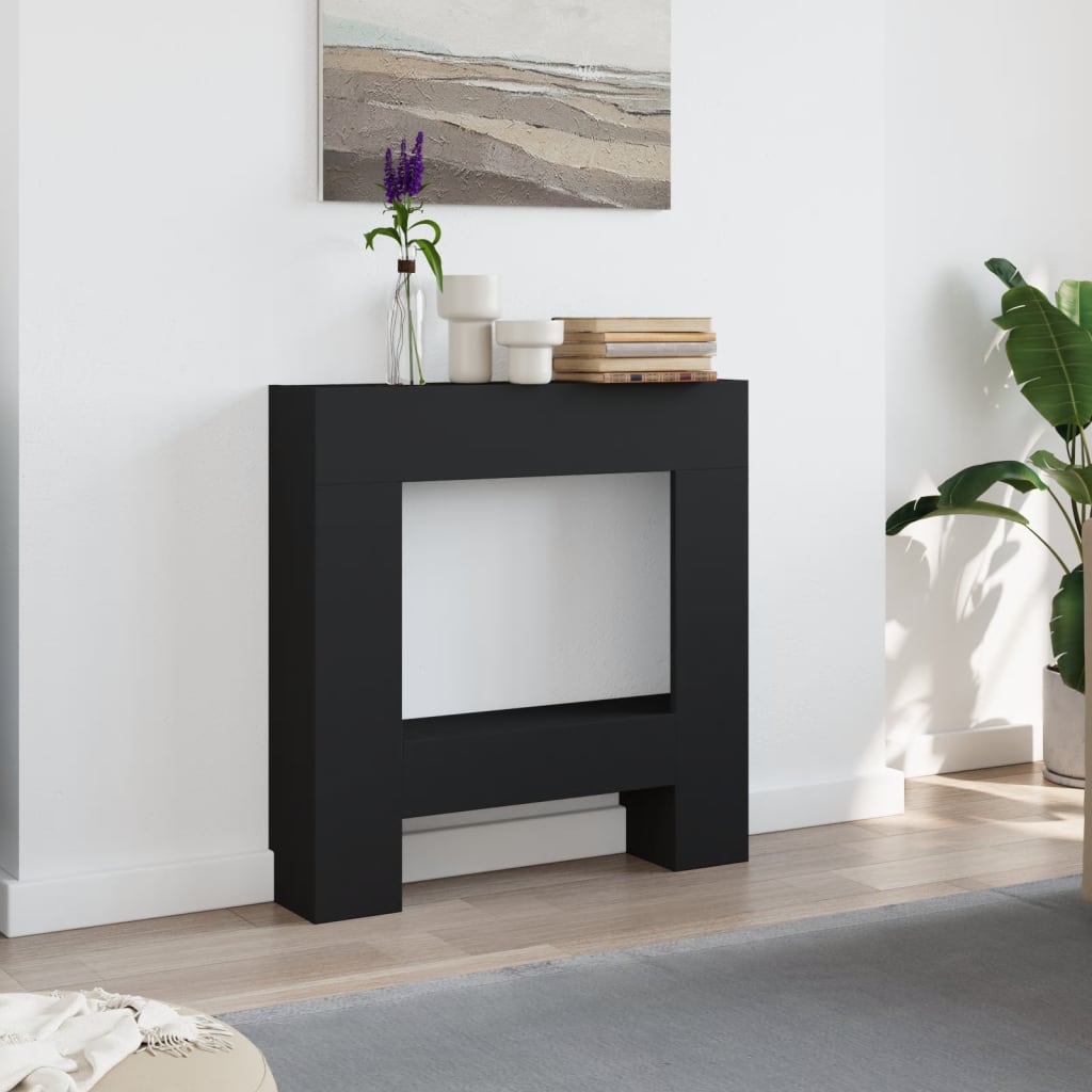 Vidaxx Kaminverkleidung 81x18x82 cm lackiertes Holz schwarz