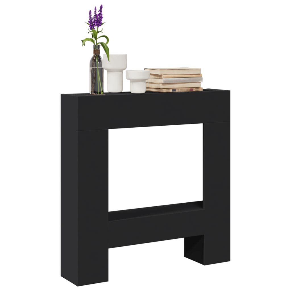 Vidaxx Kaminverkleidung 81x18x82 cm lackiertes Holz schwarz