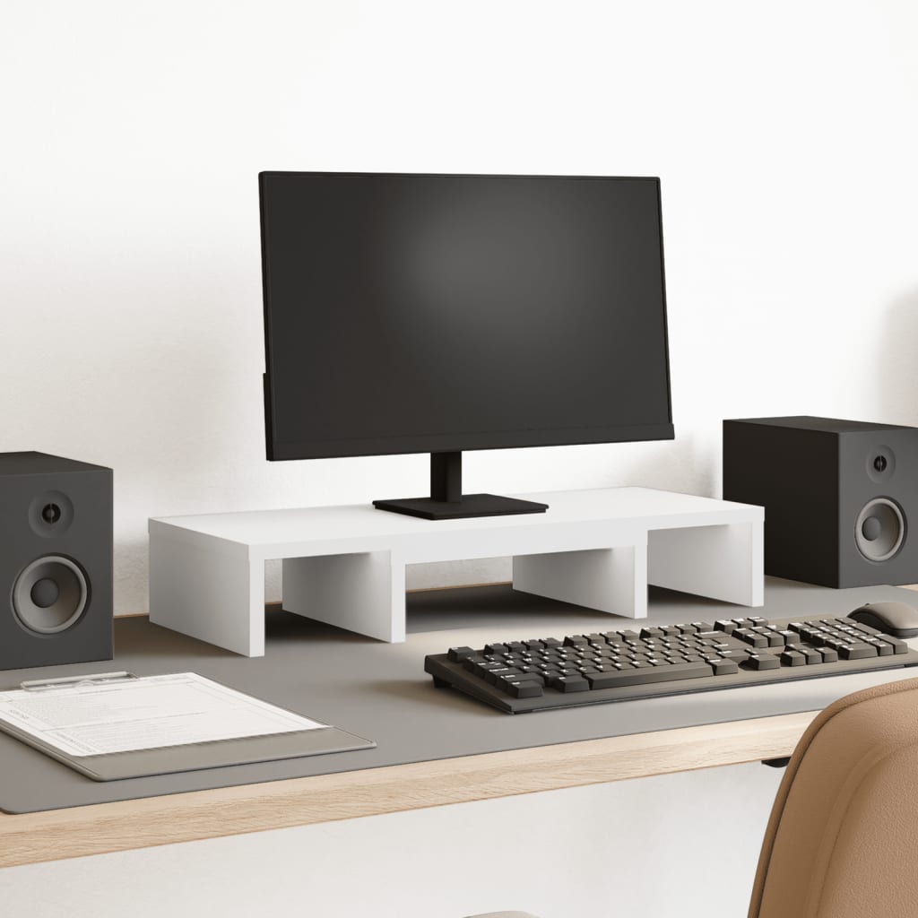 Vidaxx Monitorständer verstellbar 60x24x10,5 cm lackiertes Holz weiß