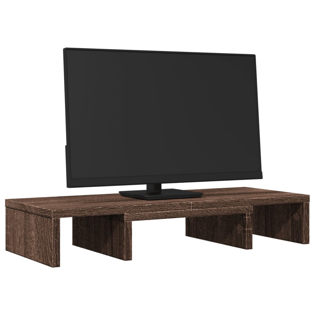 Vidaxl Monitor estándar ajustable 60x24x10.5 cm de roble marrón de madera