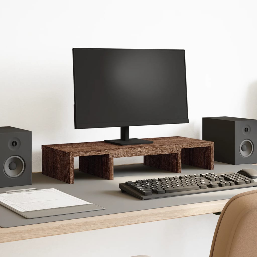 Vidaxx Monitorständer verstellbar 60x24x10,5 cm Holz braune Eiche