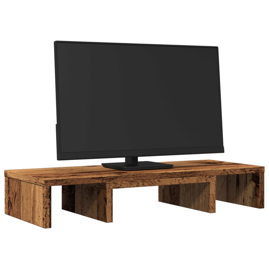 Vidaxl Monitor estándar ajustable 60x24x10.5 cm Madera de madera vieja coloreada