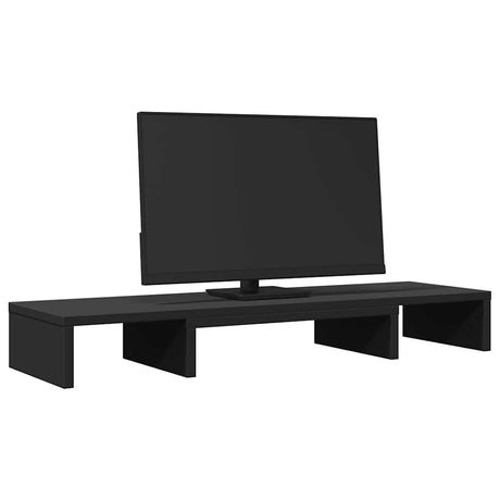 VidaXL Monitorständer verstellbar 80x24x10,5 cm verarbeitetes Holz schwarz