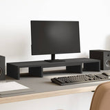 VidaXL Monitorständer verstellbar 80x24x10,5 cm verarbeitetes Holz schwarz