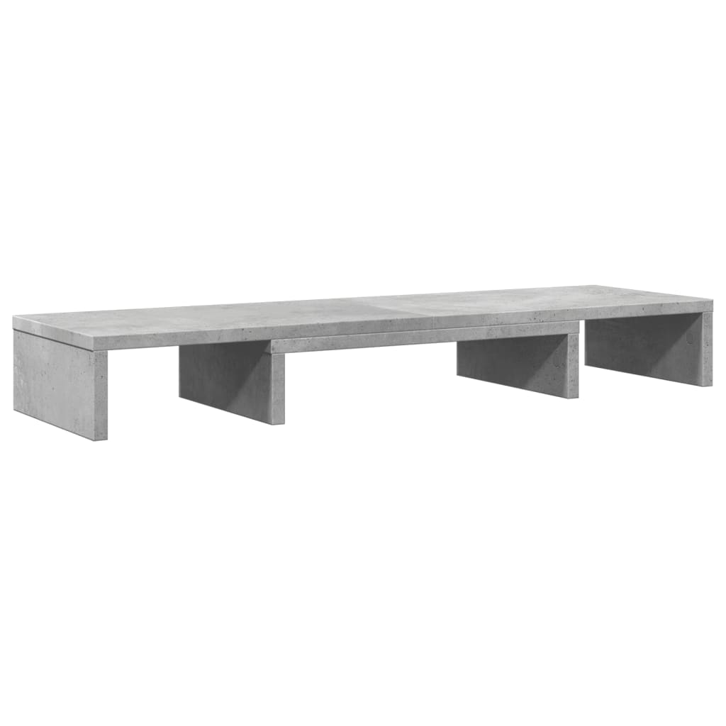 Vidaxx verstellbarer Monitorständer 80x24x10,5 cm Holz Betongrau