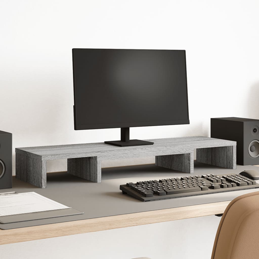 VidaXL monitor standard adjustable 80x24x10.5 cm wood gray sonoma