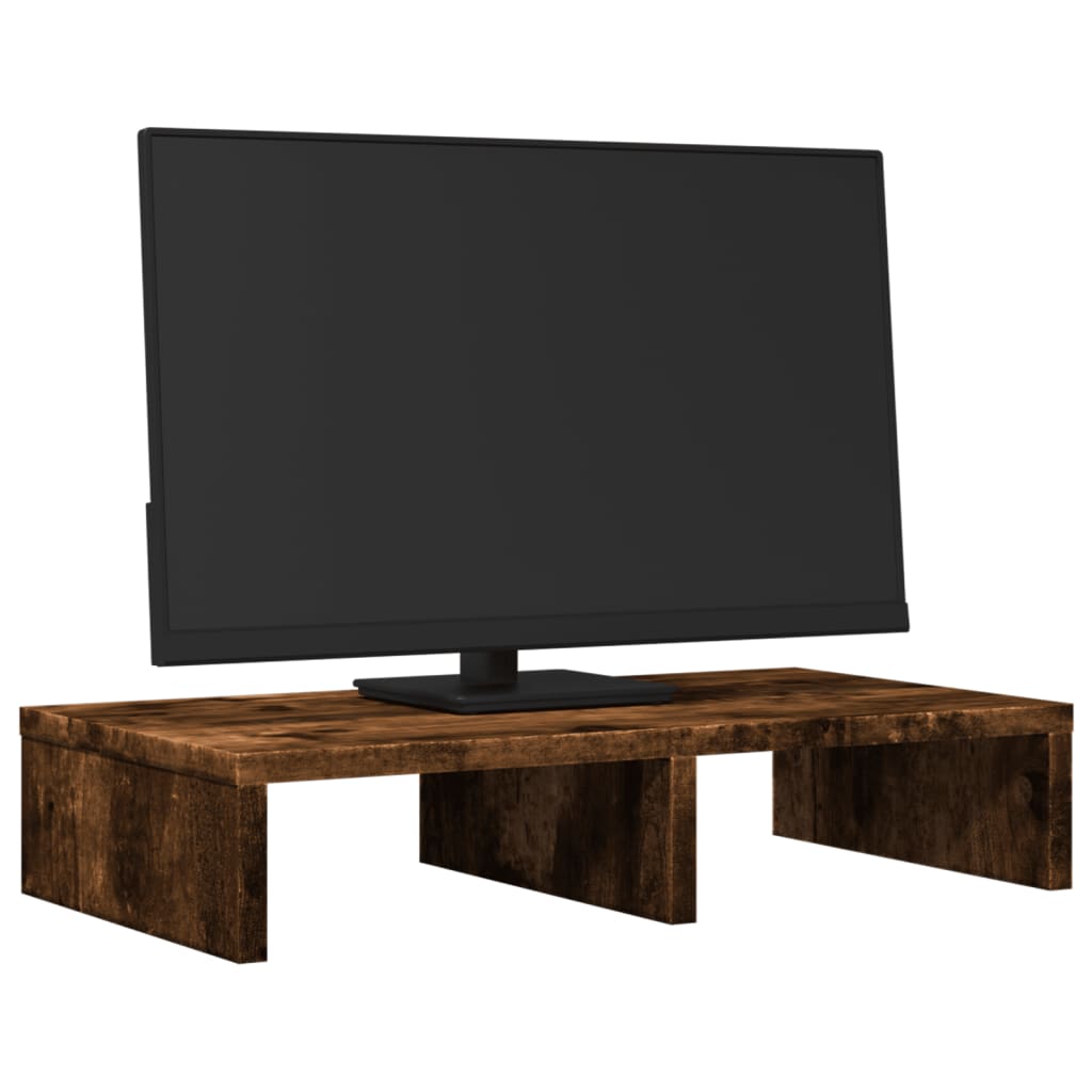 Vidaxxl Monitorständer 50x27x10 cm verarbeitetes Holz, geräucherte Eiche