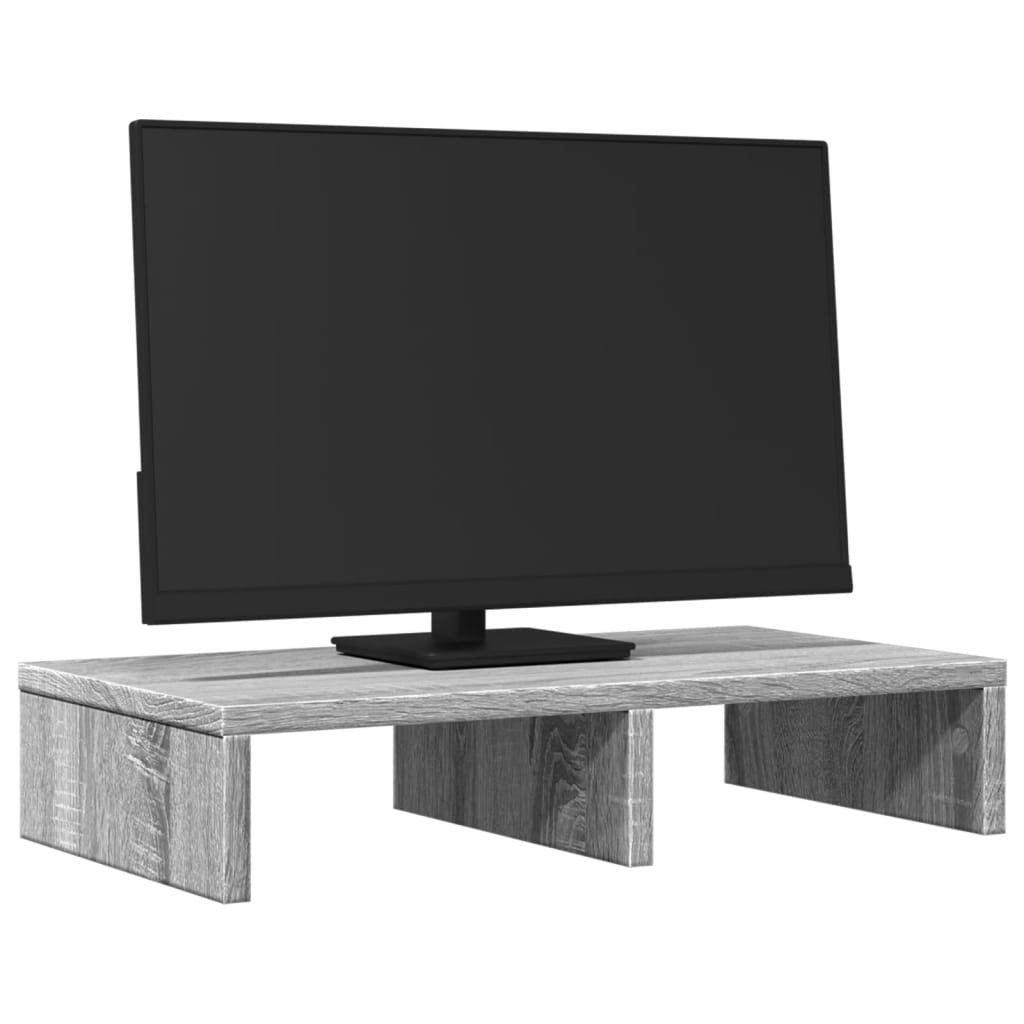 Vidaxxl-Monitorständer 50 x 27 x 10 cm, Holzwerkstoff, graue Sonoma-Eiche