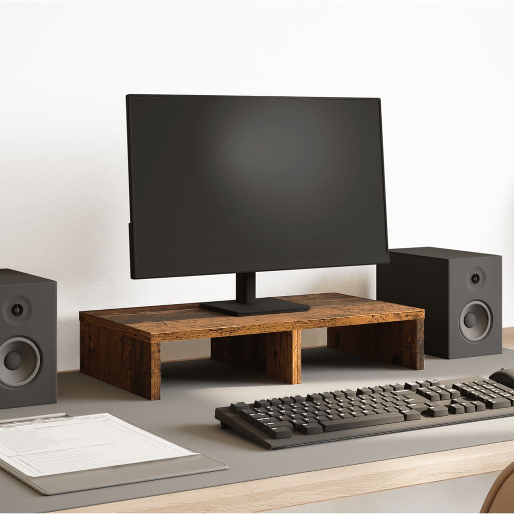 Vidaxl Monitor Standard 50x27x10 cm Bois transformé Old Wood -Colored