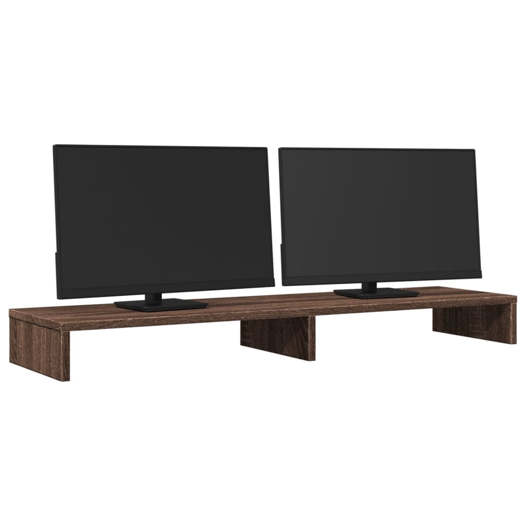 Vidaxxl-Monitorständer 100 x 27 x 10 cm, Holzwerkstoff, braune Eiche