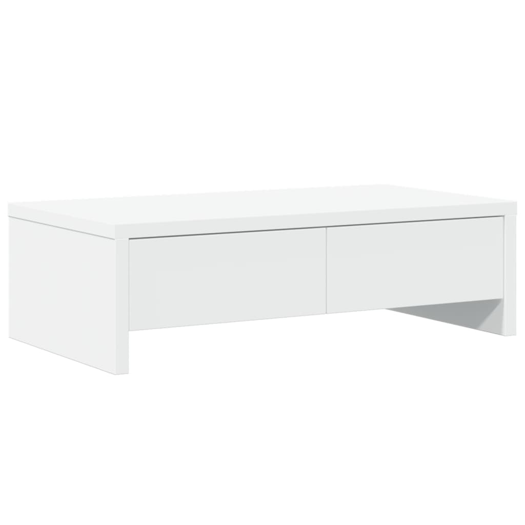 Vidaxl Monitor Stand con cassetti 50x27x15 cm Bianco in legno elaborato