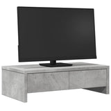 Vidaxl monitor stand with drawers 50x27x15 cm processed wood concrete price