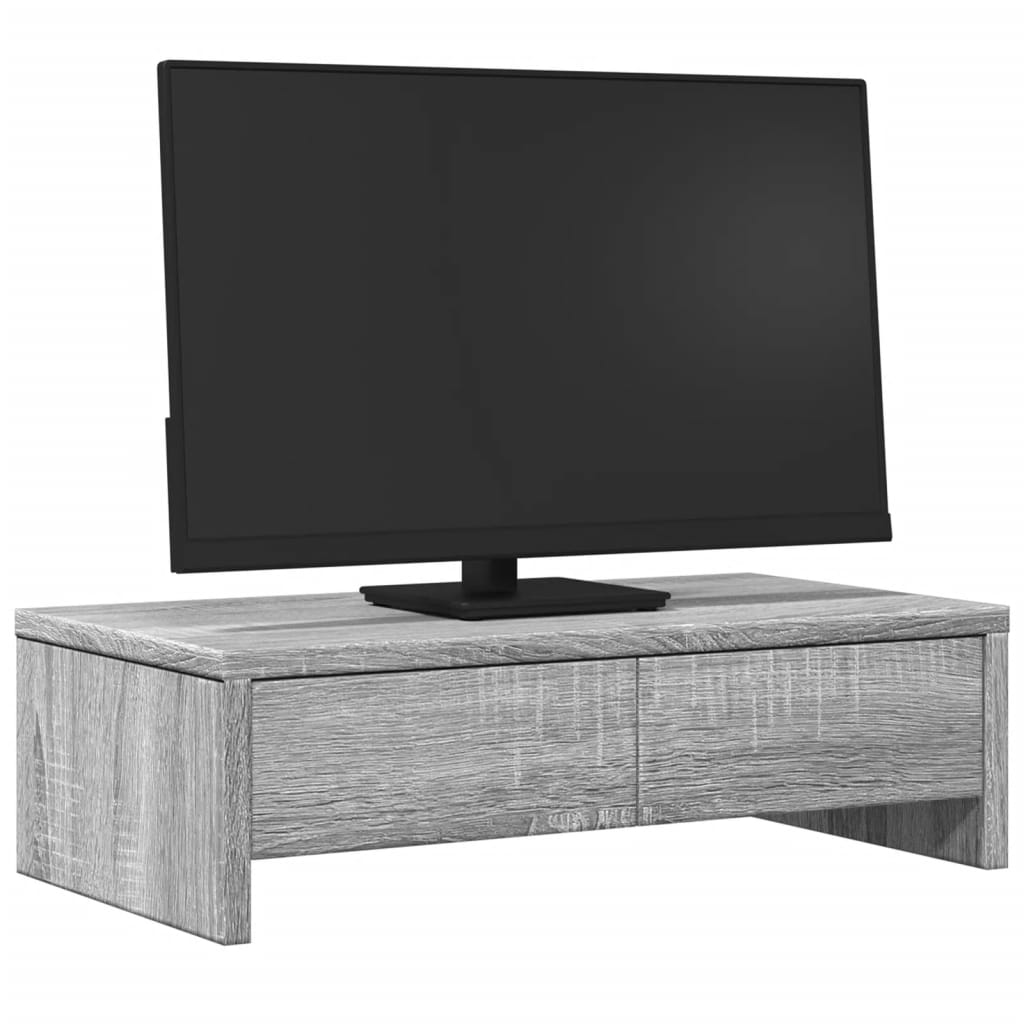 VIDAXL -Monitorständer mit Schubladen 50x27x15 cm Holzgrau Sonoma Eiche