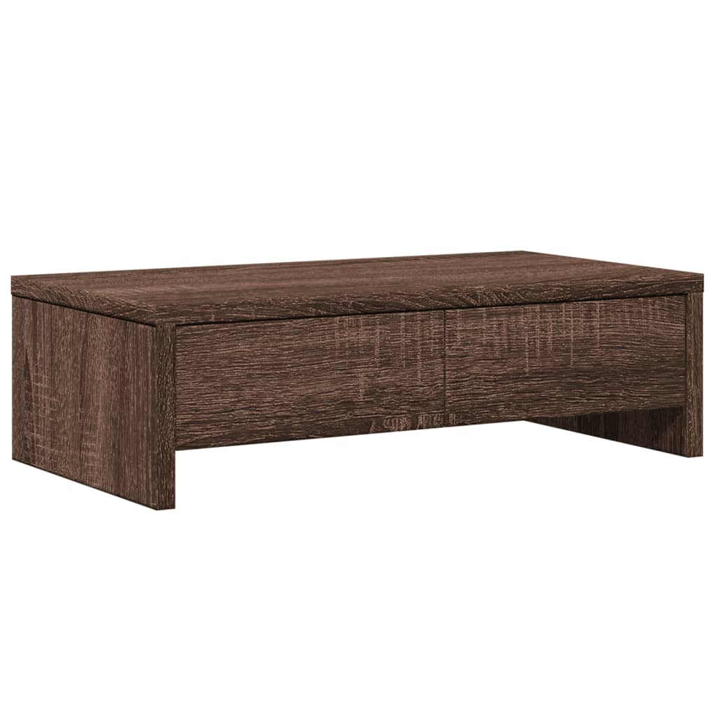 Vidaxl Monitor Stand con cassetti 50x27x15 cm in rovere marrone in legno colorato