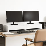 Vidaxxl Monitorständer mit Schubladen 100x27x15 cm, Holzwerkstoff weiß