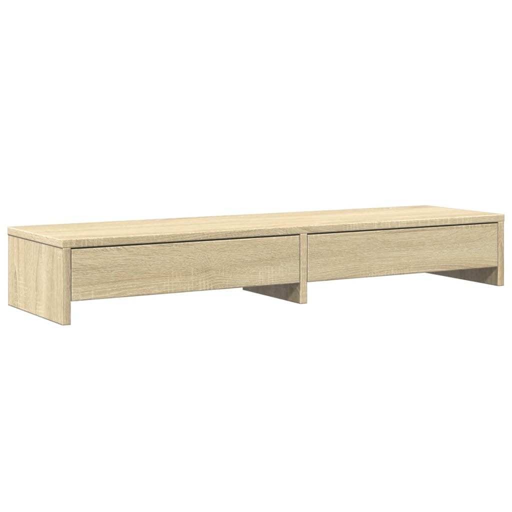 Vidaxxl Monitorständer mit Schubladen 100 x 27 x 15 cm, Holzfarbe Sonoma-Eiche