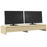 Vidaxxl Monitorständer mit Schubladen 100 x 27 x 15 cm, Holzfarbe Sonoma-Eiche