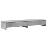 Vidaxxl Monitorständer mit Schubladen 100x27x15 cm, Holzwerkstoff, Betongrau