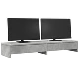 Vidaxxl Monitorständer mit Schubladen 100x27x15 cm, Holzwerkstoff, Betongrau