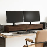 Vidaxl monitor stand with drawers 100x27x15 cm wood brown oak color