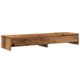 Support de moniteur Vidaxl avec tiroirs 100x27x15 cm Bois Old Wood coloré