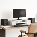 Vidaxxl Monitorständer mit Stauraum 70x27x15 cm, lackiertes Holz weiß