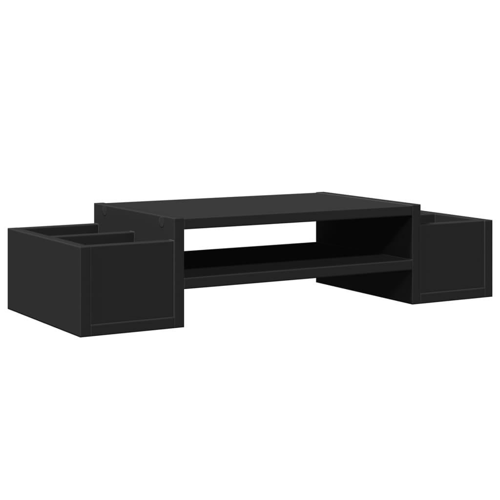 Vidaxxl Monitorständer mit Stauraum 70x27x15 cm Holz schwarz