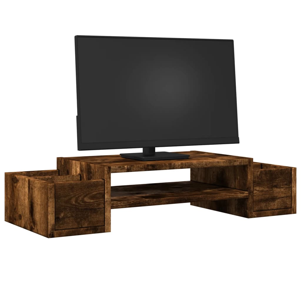 VidaXL monitor stand Storage space 70x27x15 cm wood smoked oak