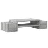 Vidaxxl Monitorständer mit Stauraum 70x27x15 cm Holzgrau Sonoma
