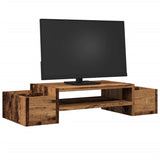 Support de moniteur Vidaxl avec espace de stockage 70x27x15 cm en bois vieux bois