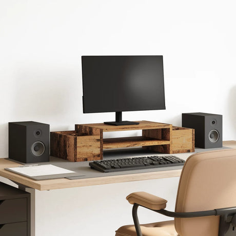Vidaxxl Monitorständer mit Stauraum 70x27x15 cm Holz, Altholz