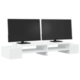 Vidaxxl Monitorständer mit Stauraum 100x27x15 cm Holzwerkstoff weiß