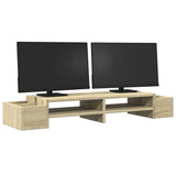 Vidaxxl Monitorständer Stauraum 100x27x15 cm Holz Sonoma Eiche