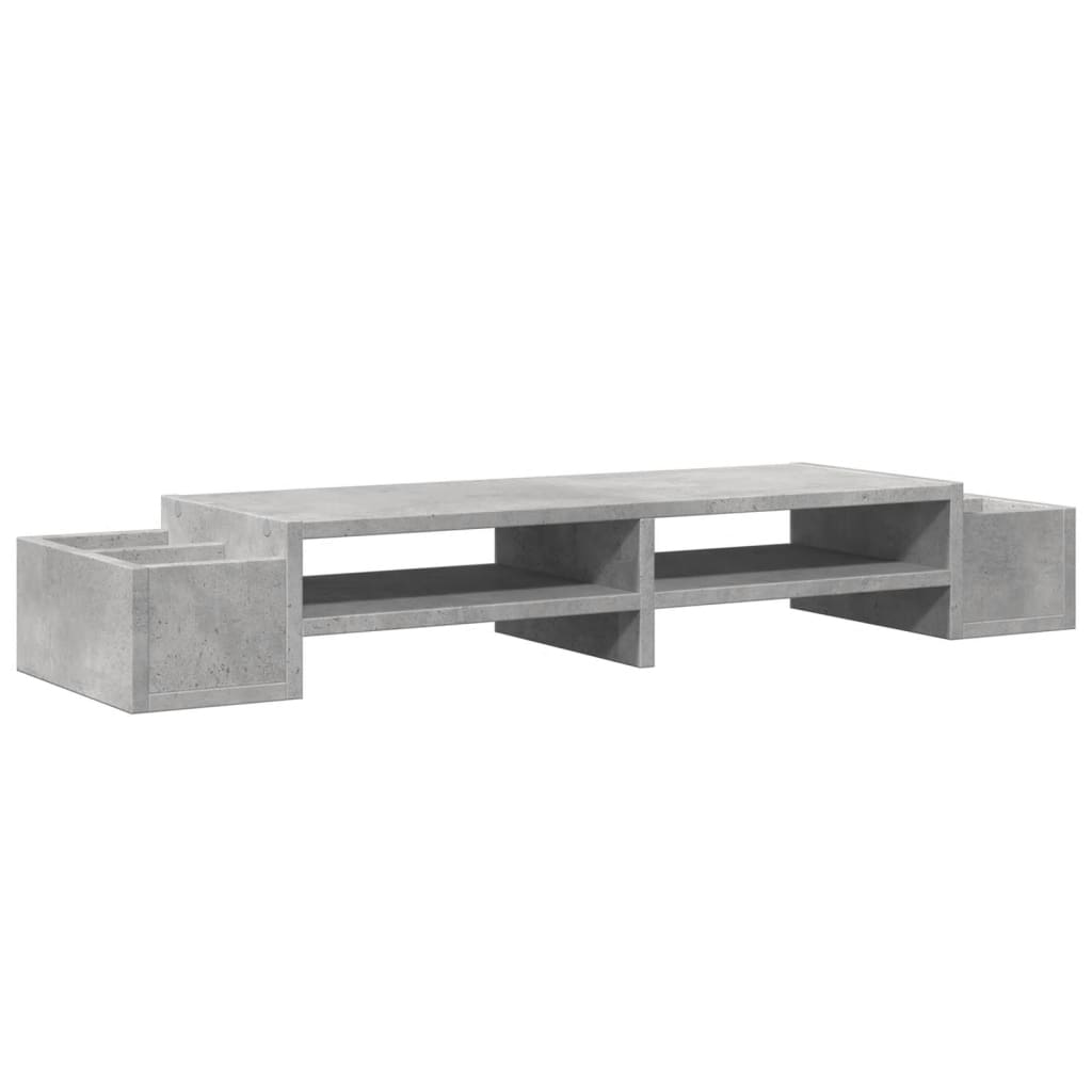 Vidaxxl Monitorständer mit Stauraum 100x27x15 cm Holz Betongrau