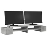 Vidaxxl Monitorständer mit Stauraum 100x27x15 cm Holz Betongrau