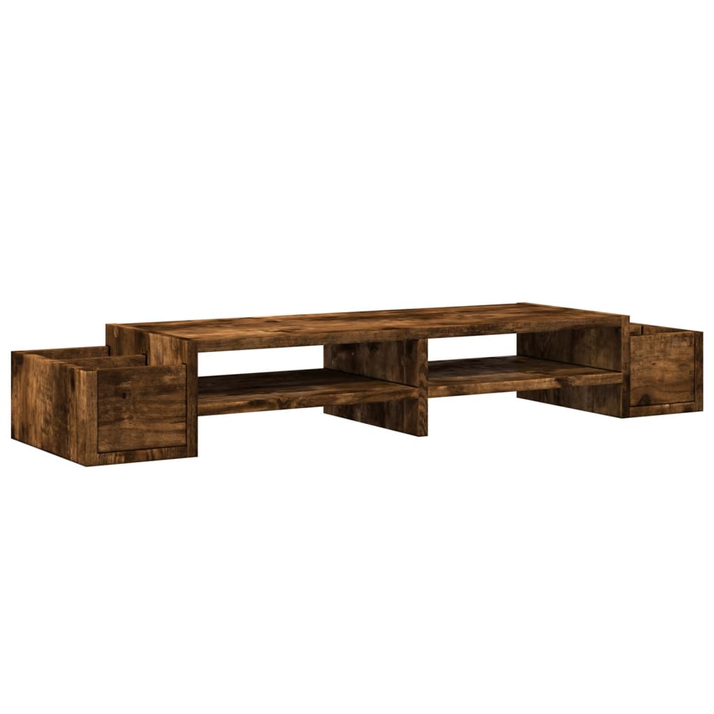 VidaXL Monitorständer mit Stauraum 100x27x15 cm Holz geräucherte Eiche