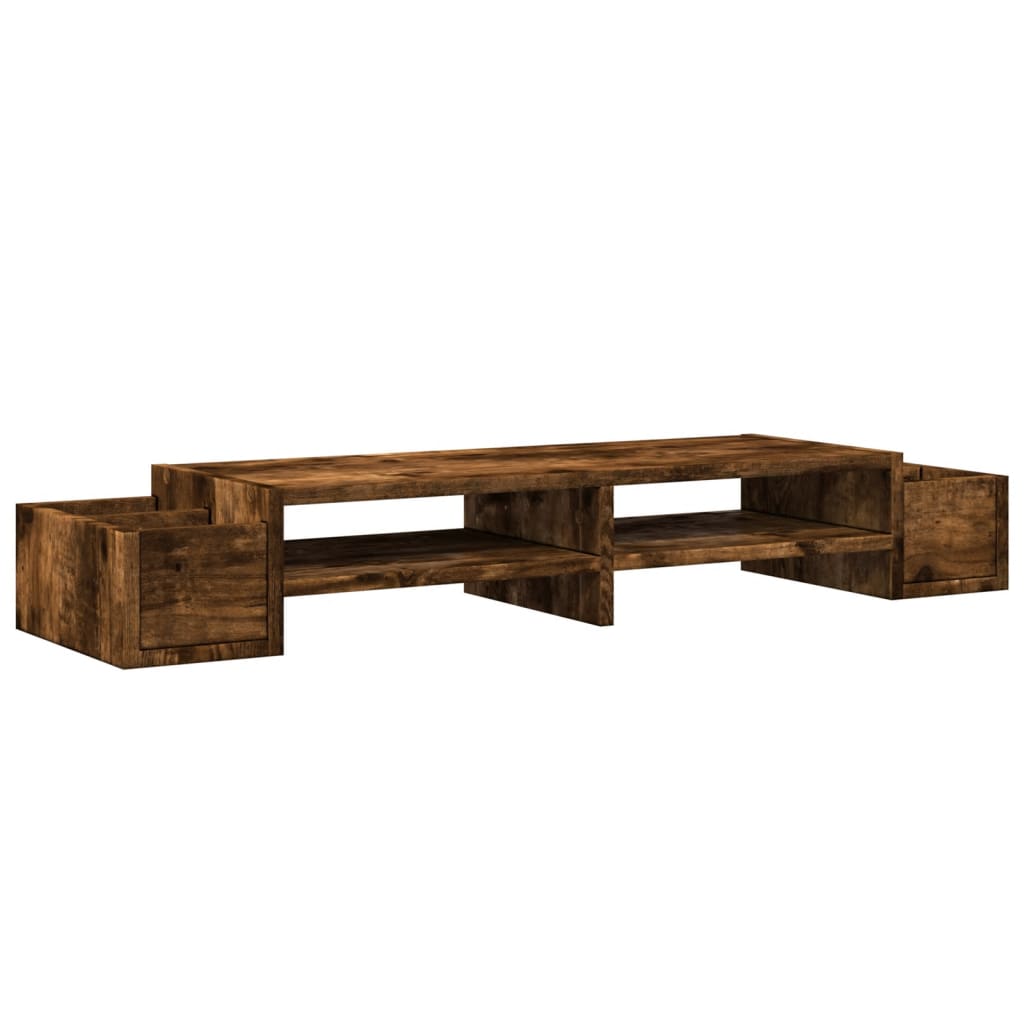 VidaXL monitor stand with storage 100x27x15 cm wood smoked oak