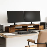 VidaXL Monitorständer mit Stauraum 100x27x15 cm Holz geräucherte Eiche